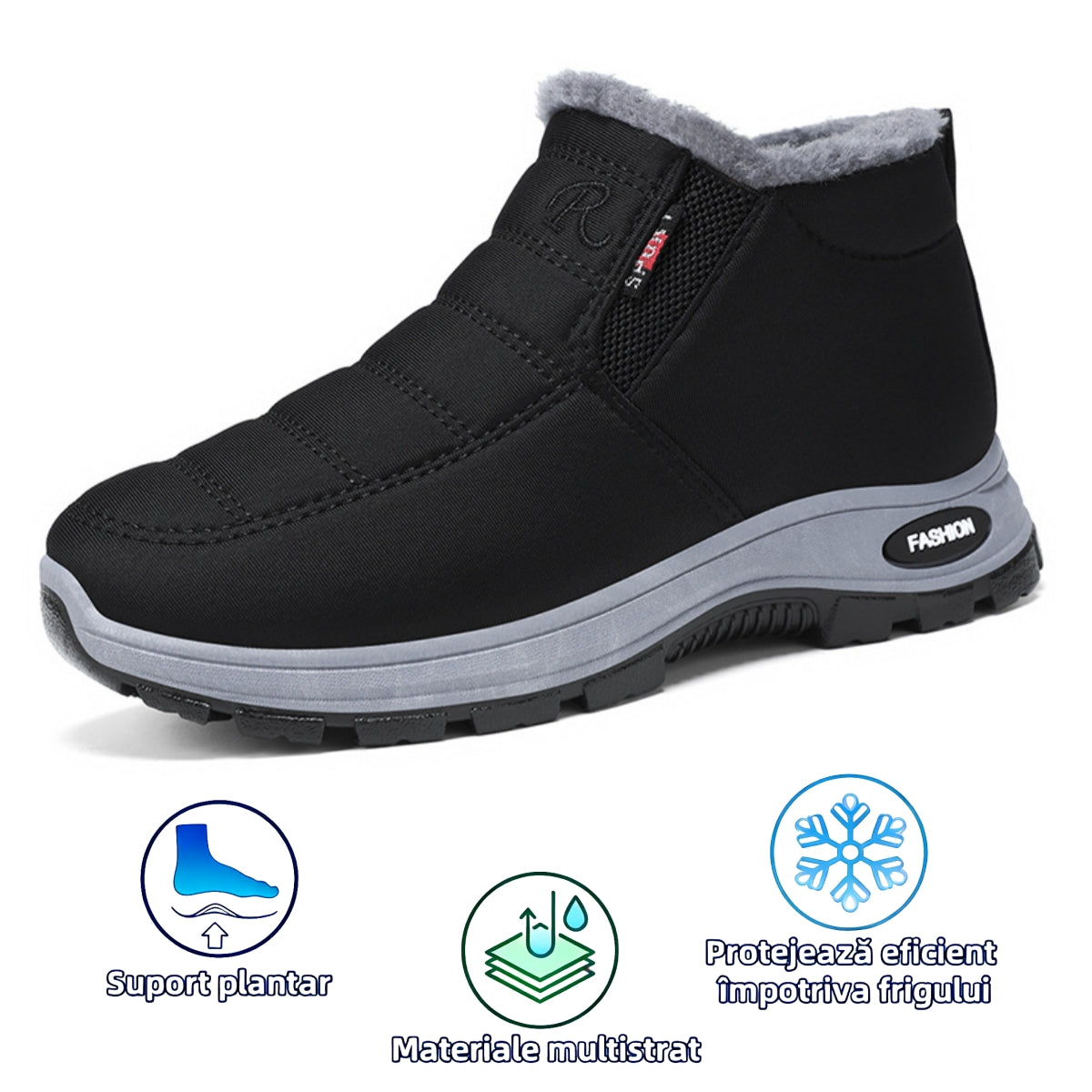 【⏰Oferta specială de astăzi - 70% reducere - Nu ratați】Ghete ergonomice din lână - ✅️Corectează postura la mers - Călduroase, durabile, impermeabile și antiderapante👞
