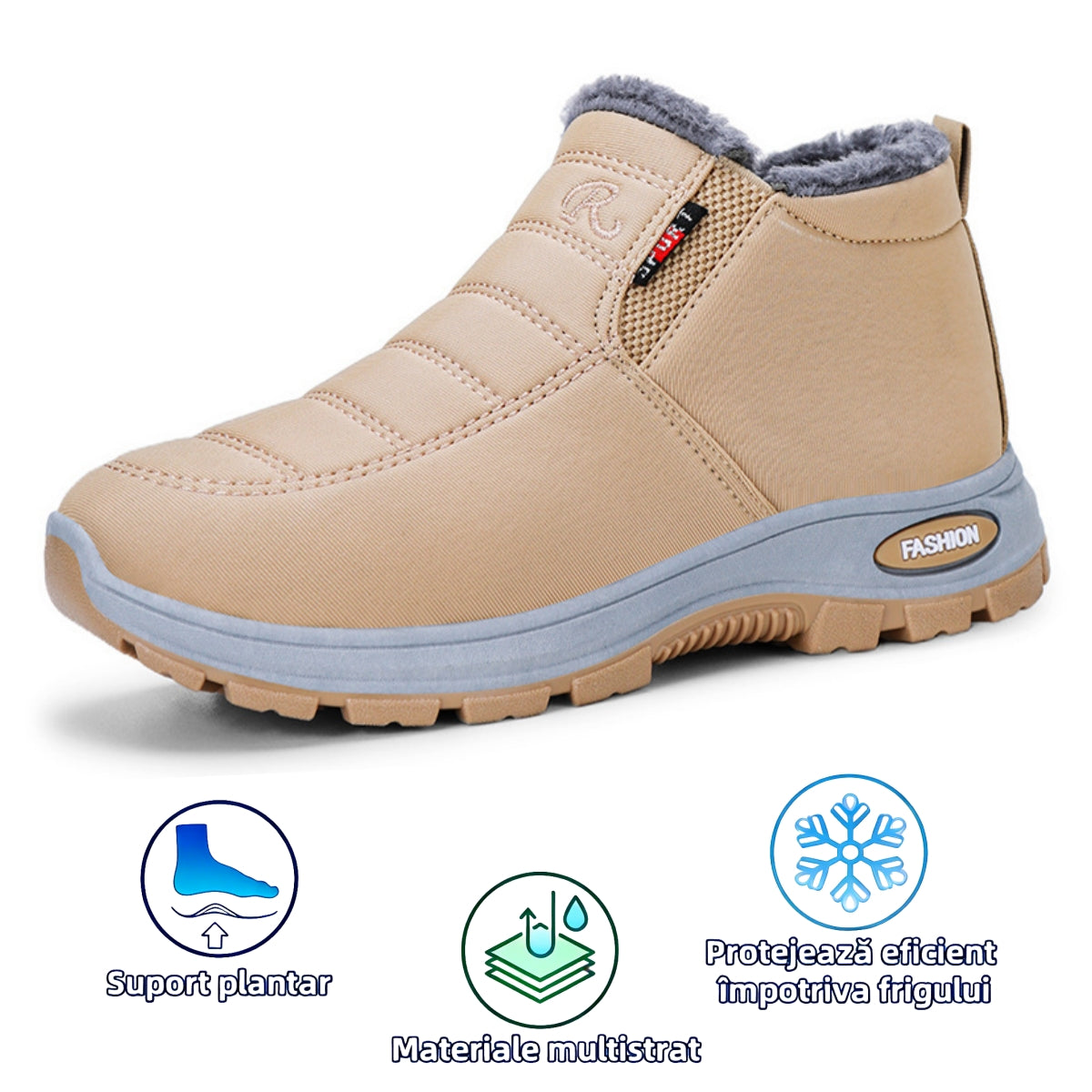 【⏰Oferta specială de astăzi - 70% reducere - Nu ratați】Ghete ergonomice din lână - ✅️Corectează postura la mers - Călduroase, durabile, impermeabile și antiderapante👞