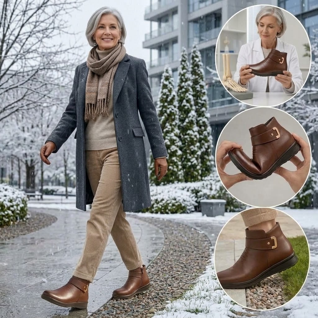 【⏰Oferta specială de astăzi - 70% reducere - Nu ratați】Ghete ergonomice din lână - ✅️Corectează postura la mers - Călduroase, durabile, impermeabile și antiderapante👞