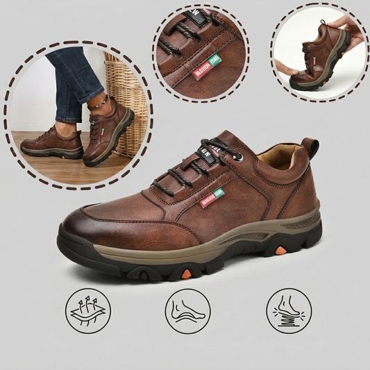 Pantofi ortopedici casual confortabili — lucrați manual din piele de vită italiană, cu susținere pentru bolta plantară