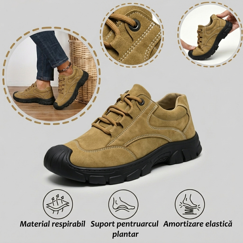 ⏰Ultima zi! Reducere de 70%!⏰ Orteze autentice din piele întoarsă 👞 Design cu suport pentru bolta plantară – ameliorează durerile de spate, articulații și picioare. ✅
