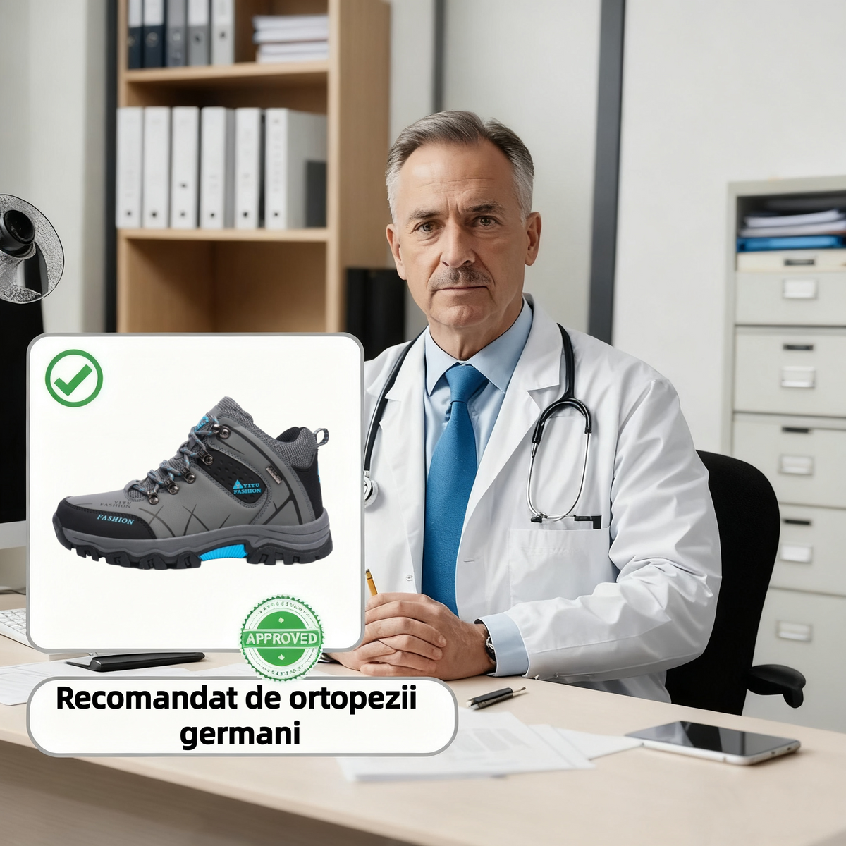 🔥Încălțăminte ortopedică potrivită pentru persoanele cu probleme ale picioarelor✅Încălțăminte de drumeție cu susținere ridicată și suport pentru arcul plantar - ameliorează durerile articulare și de picioare✅Rezistentă la alunecare și confortabilă.