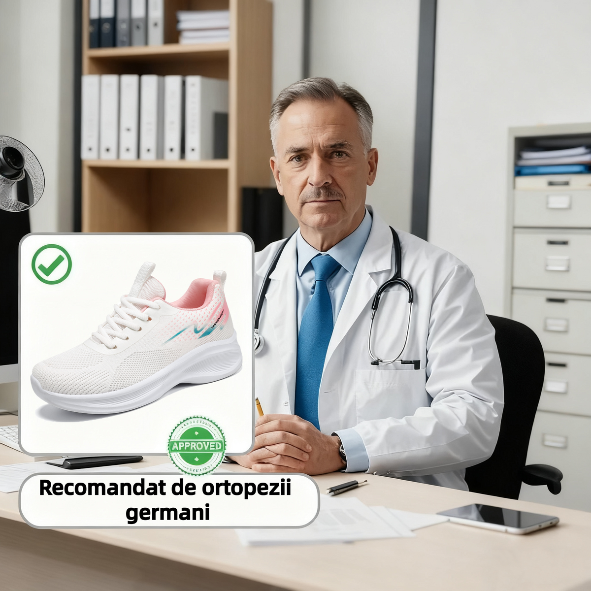 【🎁Ultima zi pentru o reducere de 70%, nu ratați!】Încălțăminte ortopedică ergonomică cu suport pentru arcul plantar✅️, care face mersul fără durere👞