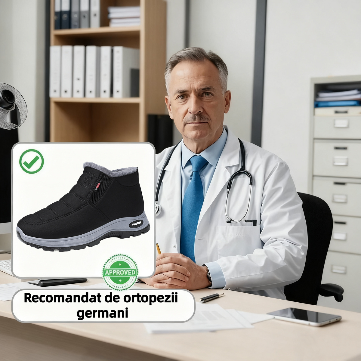 【⏰Oferta specială de astăzi - 70% reducere - Nu ratați】Ghete ergonomice din lână - ✅️Corectează postura la mers - Călduroase, durabile, impermeabile și antiderapante👞