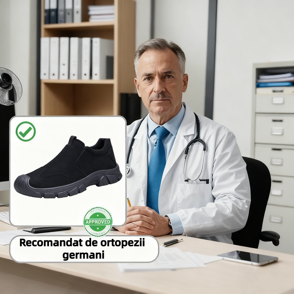 【🎁Ultima zi pentru o reducere de 70%, nu ratați!】Încălțăminte ortopedică ergonomică cu suport pentru arcul plantar✅️, care face mersul fără durere👞