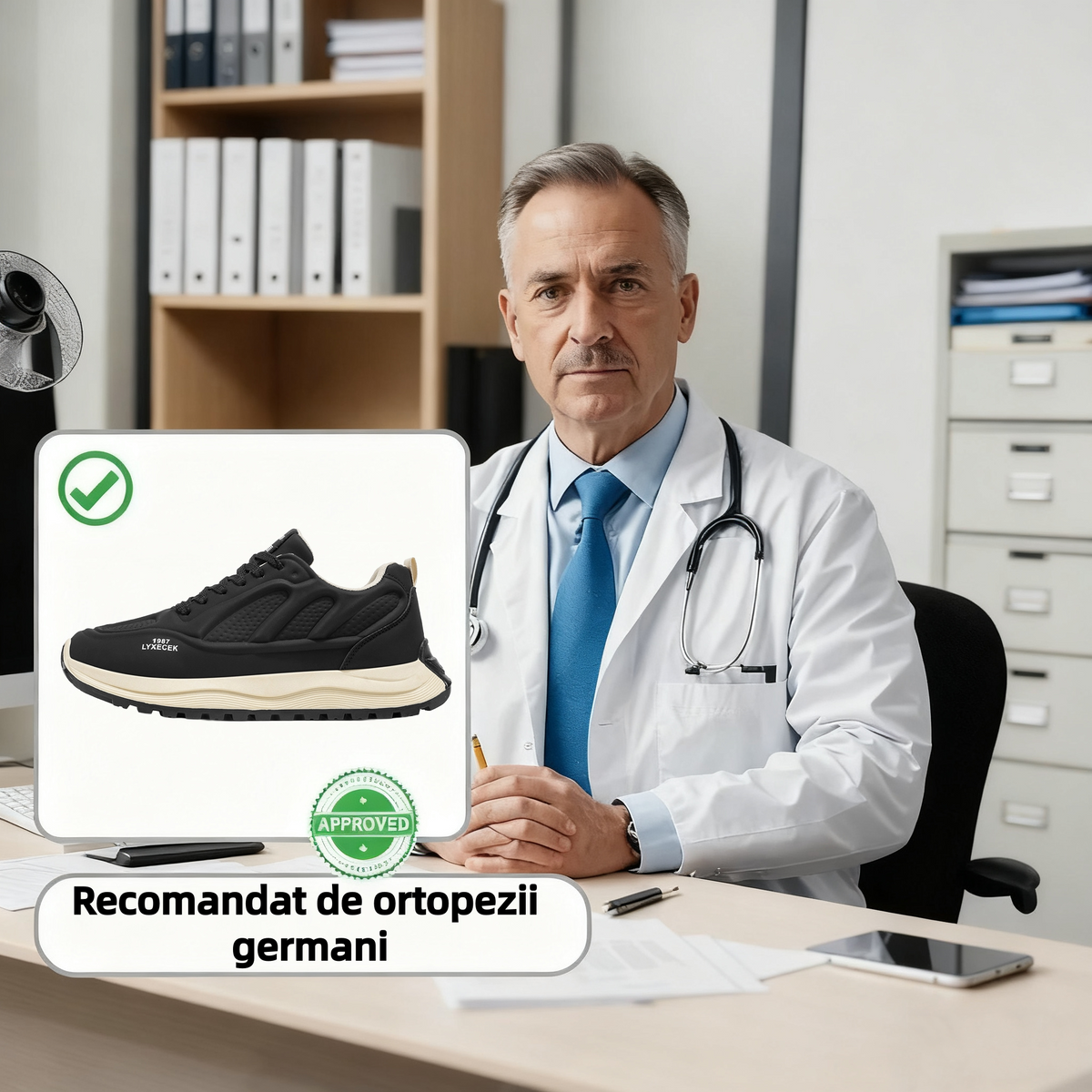 【🎁Ultima zi pentru o reducere de 70%, nu ratați!】Încălțăminte ortopedică ergonomică cu suport pentru arcul plantar✅️, care face mersul fără durere👞