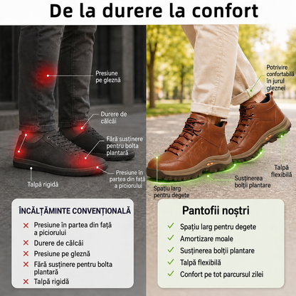 ⏰Ultima zi! Reducere 70%⏰ Pantofi ortopedici australieni autentici, confecționați din piele de vițel 👞 Suport pentru bolta plantară - ameliorează durerile de spate, articulații și picioare. ✅