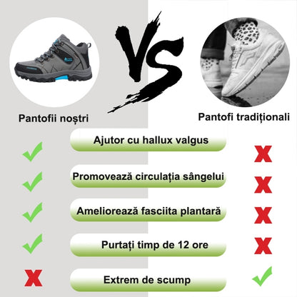 🔥Încălțăminte ortopedică potrivită pentru persoanele cu probleme ale picioarelor✅Încălțăminte de drumeție cu susținere ridicată și suport pentru arcul plantar - ameliorează durerile articulare și de picioare✅Rezistentă la alunecare și confortabilă.