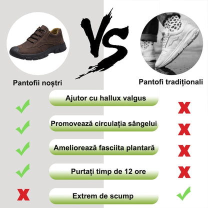 ⏰Ultima zi! Reducere de 70%!⏰ Orteze autentice din piele întoarsă 👞 Design cu suport pentru bolta plantară – ameliorează durerile de spate, articulații și picioare. ✅