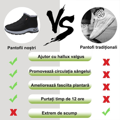 【⏰Oferta specială de astăzi - 70% reducere - Nu ratați】Ghete ergonomice din lână - ✅️Corectează postura la mers - Călduroase, durabile, impermeabile și antiderapante👞