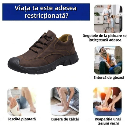 ⏰Ultima zi! Reducere de 70%!⏰ Orteze autentice din piele întoarsă 👞 Design cu suport pentru bolta plantară – ameliorează durerile de spate, articulații și picioare. ✅