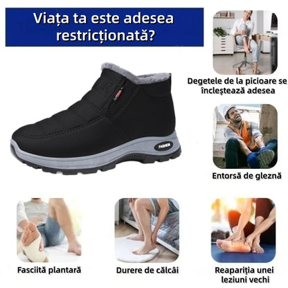 【⏰Oferta specială de astăzi - 70% reducere - Nu ratați】Ghete ergonomice din lână - ✅️Corectează postura la mers - Călduroase, durabile, impermeabile și antiderapante👞