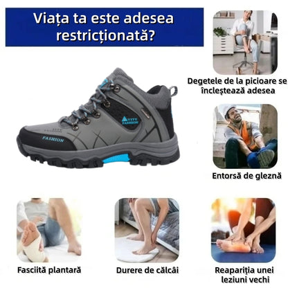 🔥Încălțăminte ortopedică potrivită pentru persoanele cu probleme ale picioarelor✅Încălțăminte de drumeție cu susținere ridicată și suport pentru arcul plantar - ameliorează durerile articulare și de picioare✅Rezistentă la alunecare și confortabilă.