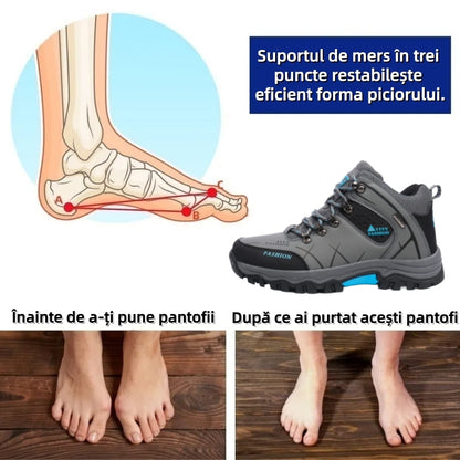 🔥Încălțăminte ortopedică potrivită pentru persoanele cu probleme ale picioarelor✅Încălțăminte de drumeție cu susținere ridicată și suport pentru arcul plantar - ameliorează durerile articulare și de picioare✅Rezistentă la alunecare și confortabilă.