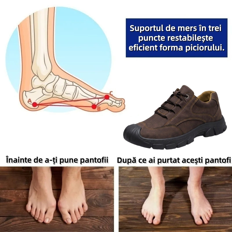 ⏰Ultima zi! Reducere de 70%!⏰ Orteze autentice din piele întoarsă 👞 Design cu suport pentru bolta plantară – ameliorează durerile de spate, articulații și picioare. ✅