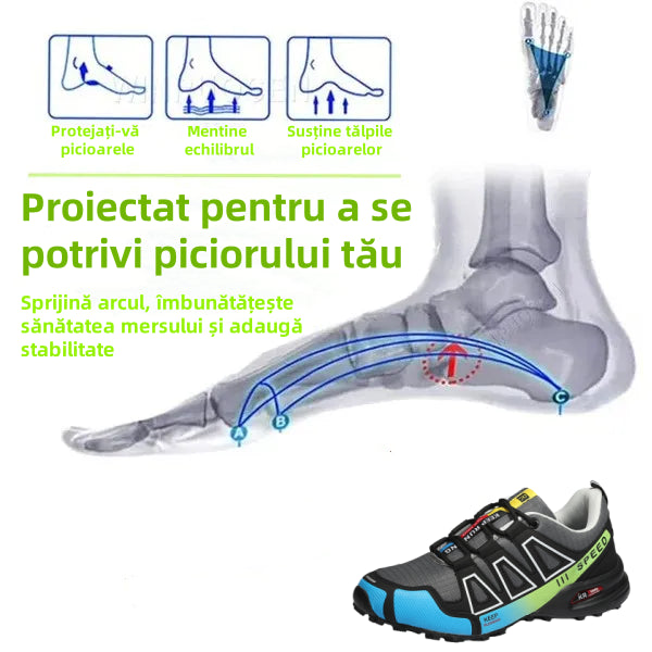 🔥Încălțăminte ortopedică potrivită pentru persoanele cu probleme ale picioarelor✅Încălțăminte de drumeție cu susținere ridicată și suport pentru arcul plantar - ameliorează durerile articulare și de picioare✅Rezistentă la alunecare și confortabilă.
